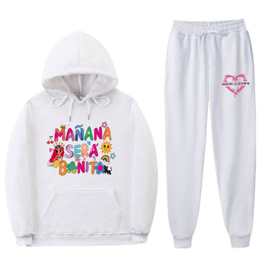 Damen Sweatshirt- und Jogginghose-Set mit buntem Aufdruck EB