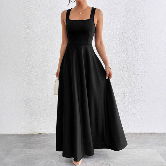 Elegantes Damen Maxikleid mit weichem Schnitt & quadratischem Ausschnitt | EB