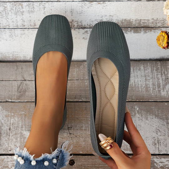 Damen Ballerinas aus atmungsaktivem Strickmaterial mit bequemer Fußbettung EB
