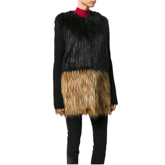 Damen Luxuriöse Kunstpelzjacke mit natürlichem Farbverlauf EB