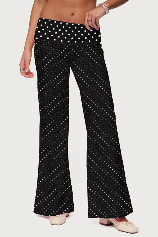 Damen Palazzo-Hose mit gestreiftem Bund und lässigem Schnitt EB