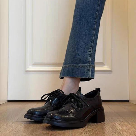 Damen modische Schnürschuhe mit Blockabsatz EB