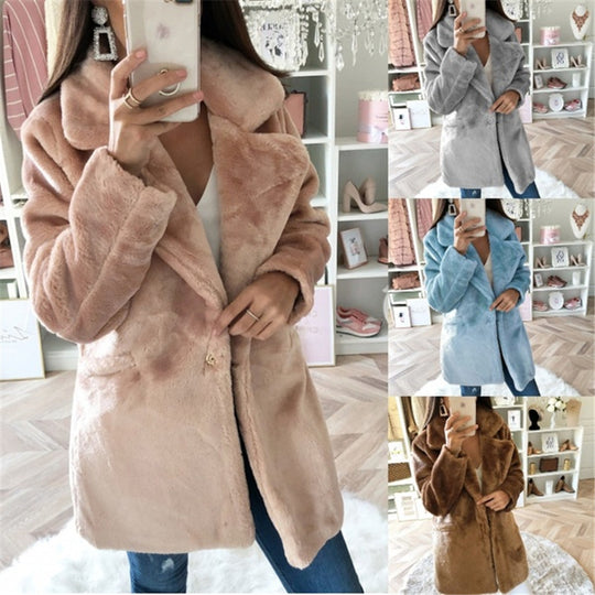 Damen Kuschelige Teddyjacke EB