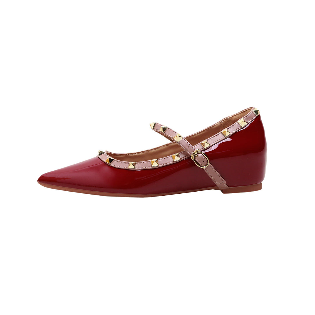 Damen Ballerina-Schuhe mit dekorativem Riemen und eleganten Akzenten EB