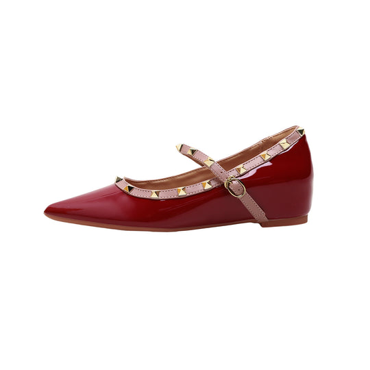 Damen Ballerina-Schuhe mit dekorativem Riemen und eleganten Akzenten EB