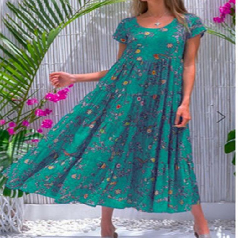 Damen Strandkleid aus leichtem, atmungsaktivem Baumwollmaterial von EB