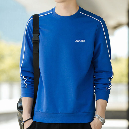 Herren Crewneck‑Sweatshirt mit Kontrastpaspel und schmaler Silhouette EB