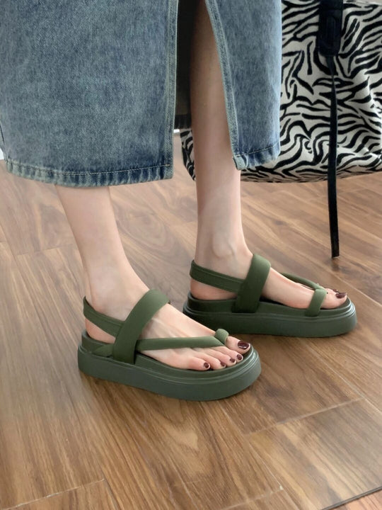 Damen komfortable Sandalen mit doppellagigem Riemendesign und rutschfester Sohle EB