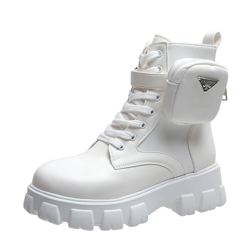 Damen Chunky Boots mit praktischem Seitentaschen-Design EB