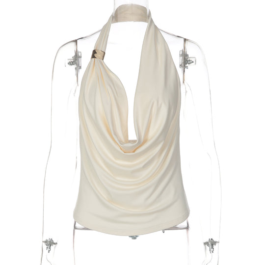 Damen Drapiertes Top mit elegantem Ausschnitt EB