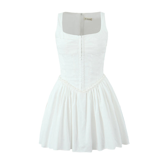 Damen elegantes Kleid mit A-Linien-Schnitt und edlen Rüschendetails EB