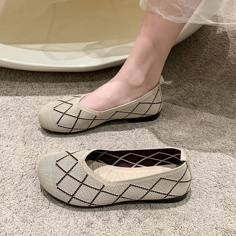 Damen leichte und atmungsaktive Ballerinas aus flexiblem Gewebe EB