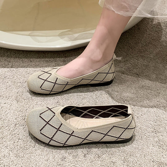 Damen leichte und atmungsaktive Ballerinas aus flexiblem Gewebe EB