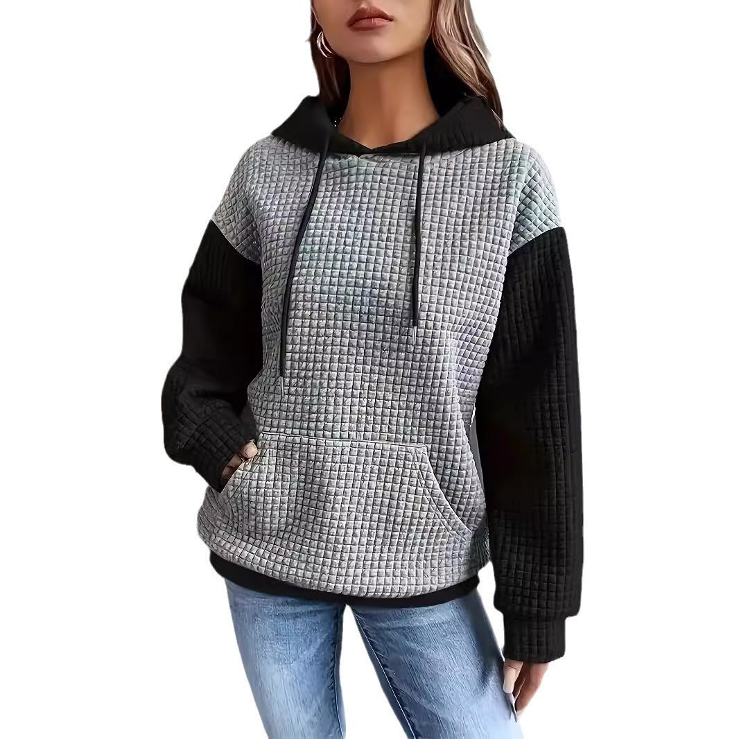 Damen Kapuzenpullover mit strukturiertem Design und praktischen Seitentaschen EB