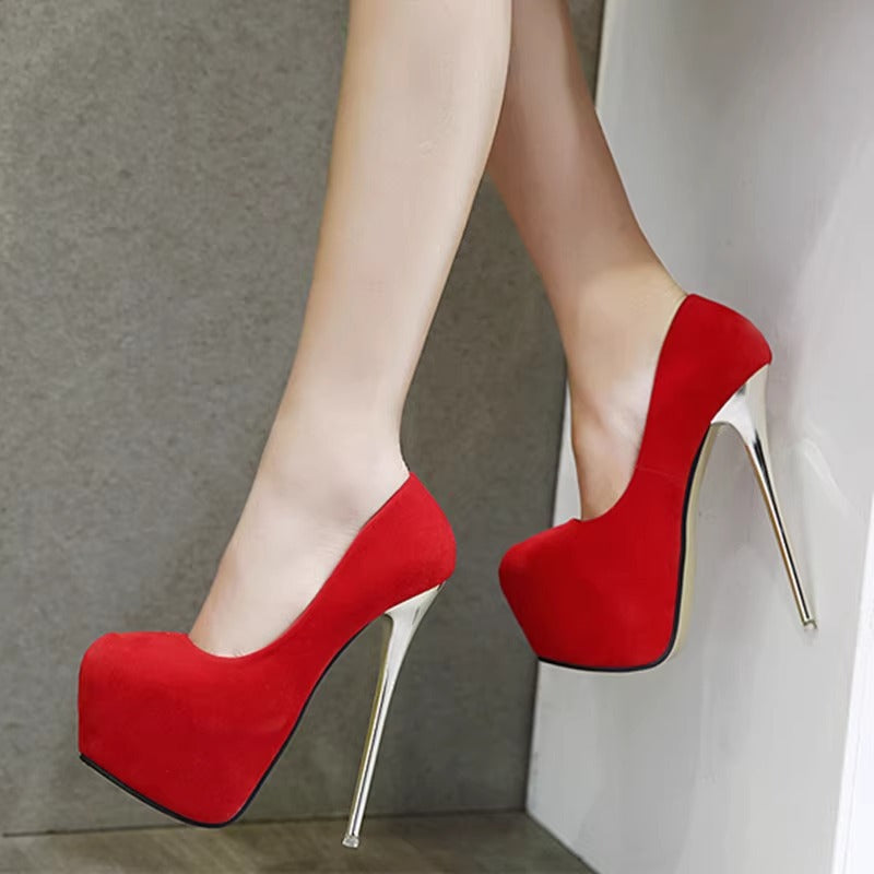 Damen elegante High Heel Schuhe mit hohem Plateau EB