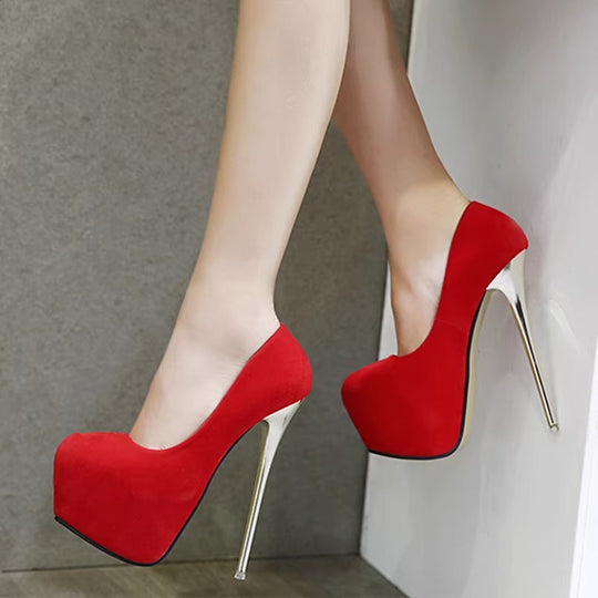 Damen elegante High Heel Schuhe mit hohem Plateau EB