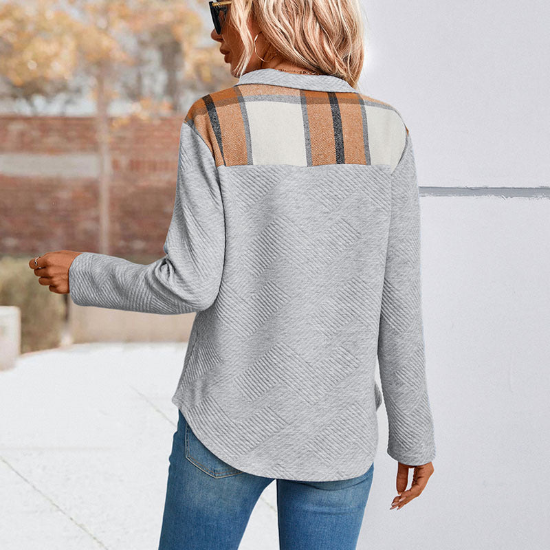 Damen Hochwertiger Pullover mit strukturiertem Stehkragen EB