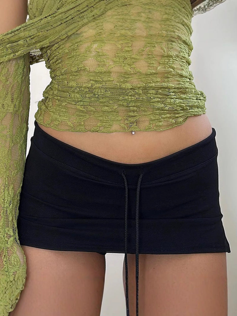 Damen Minirock mit verstellbarem Bund und figurbetontem Schnitt EB