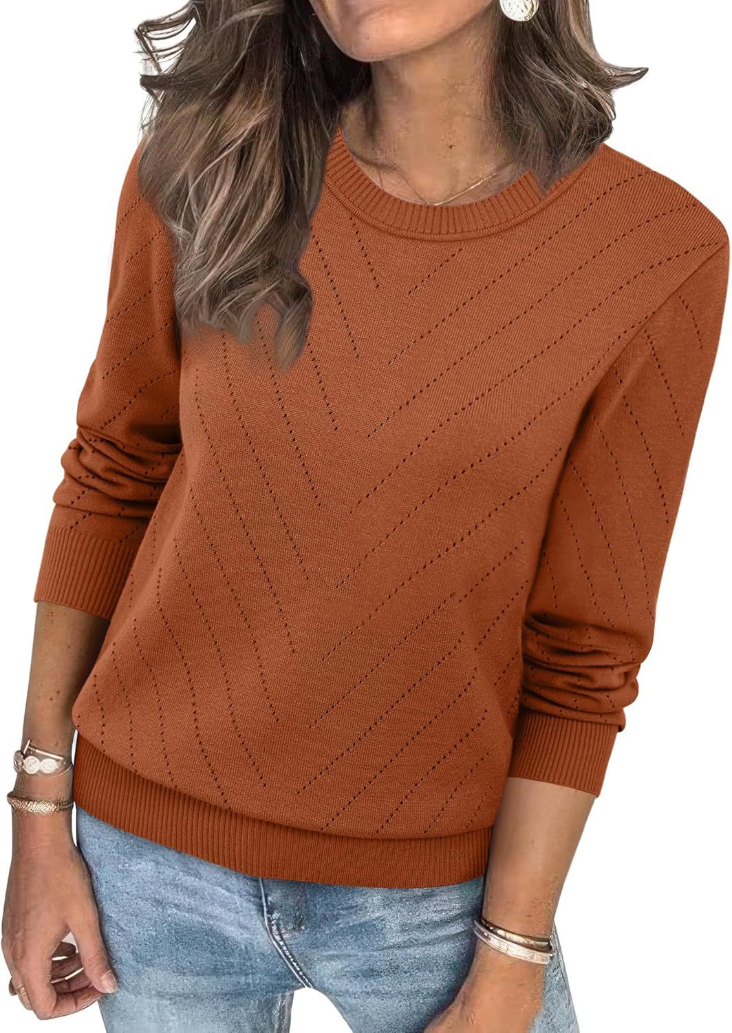 Damen eleganter gestreifter Pullover EB