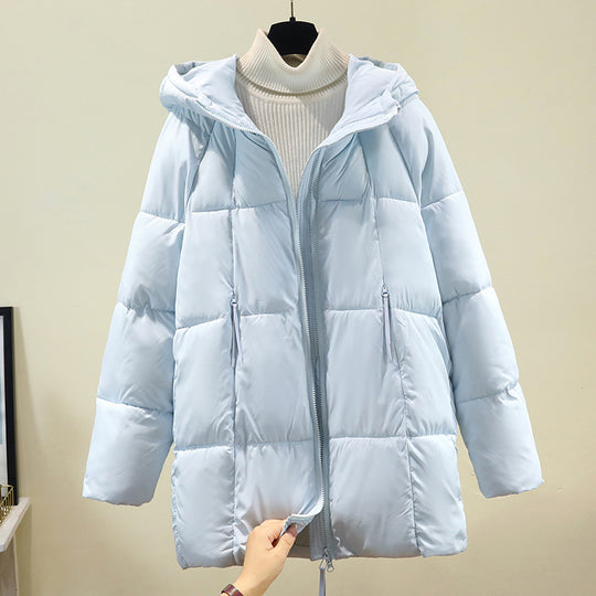 Damen Komfortable und stylische Pufferjacke mit Kapuze und praktischen Reißverschlusstaschen EB