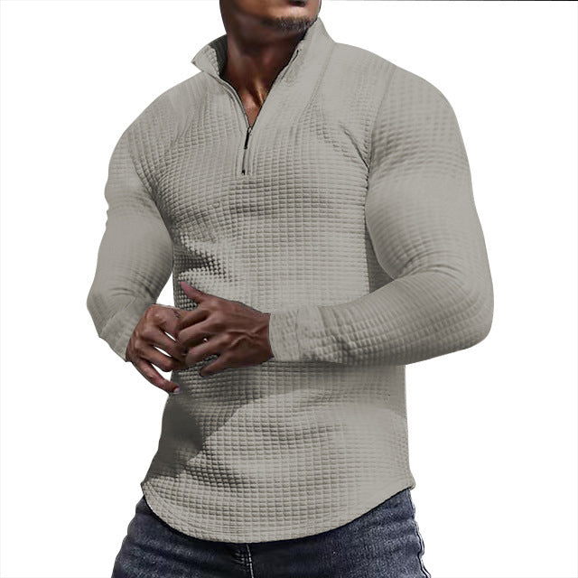 Herren Sportliches Langarmshirt mit strukturierter Oberfläche EB