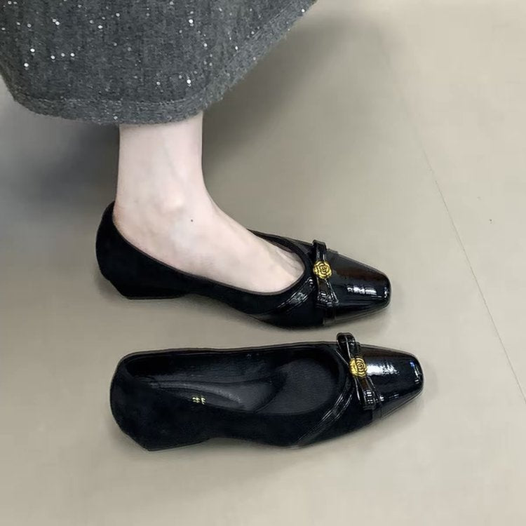 Damen elegante Ballerinas mit dekorativer Schleife und komfortablem Fußbett EB