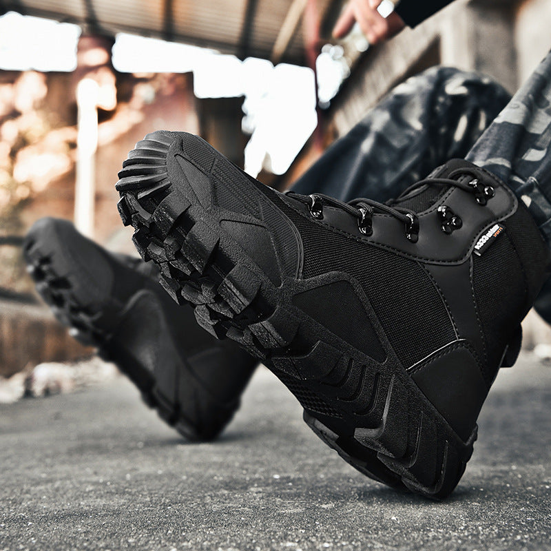 Herren taktische Stiefel mit verstärktem Knöchelschutz und rutschfester Sohle EB