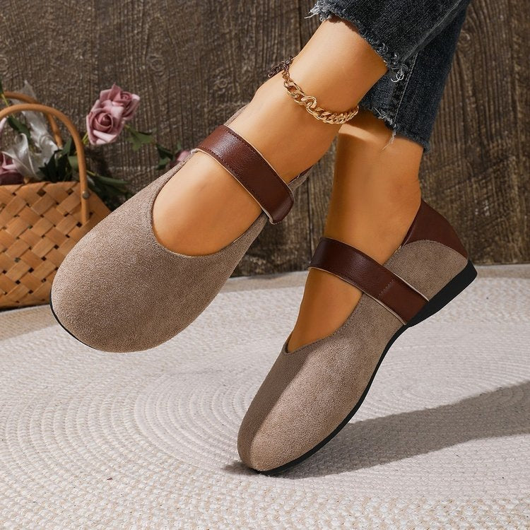 Damen Komfortable Ballerinas mit elastischem Riemen EB
