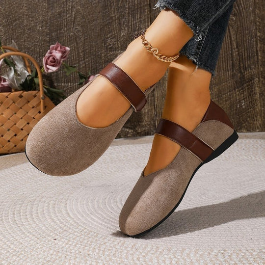 Damen Komfortable Ballerinas mit elastischem Riemen EB