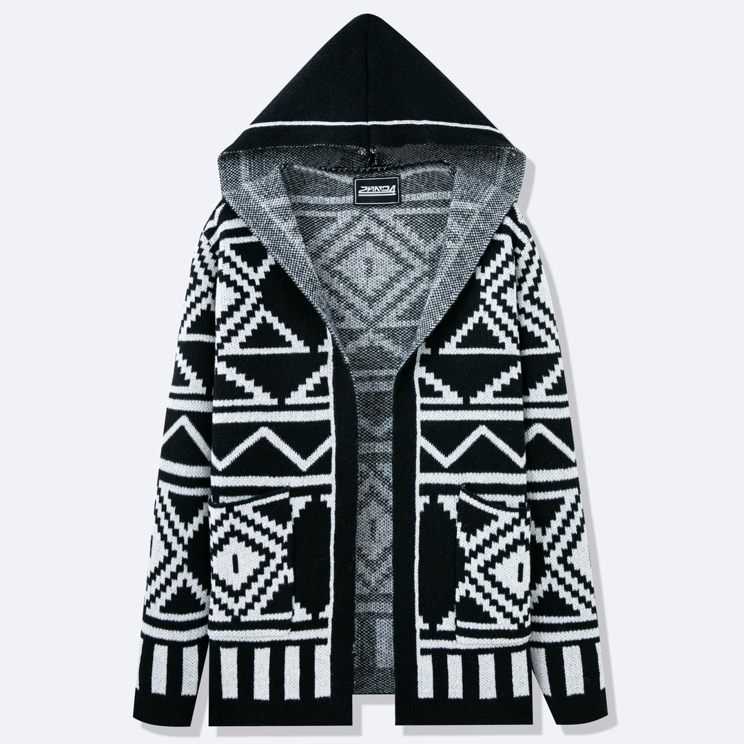 Herren Strickjacke mit kreativem Muster und offener Front EB