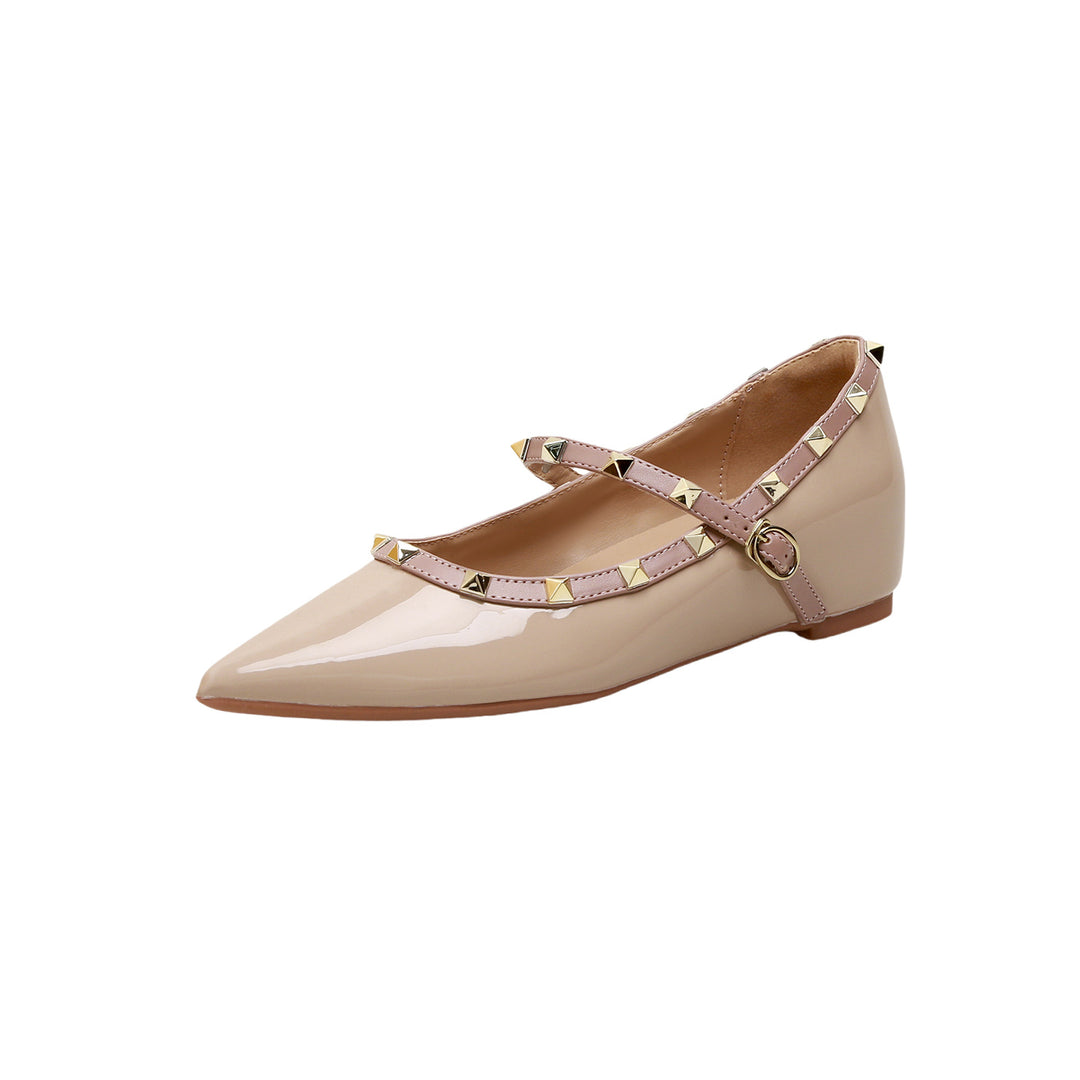 Damen Ballerinas mit verstellbarem Riemchen und luxuriösem Glanz EB