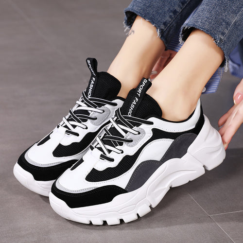 Damen Sportliche Chunky Sneakers mit atmungsaktiver Mesh-Oberfläche und dämpfender Sohle EB