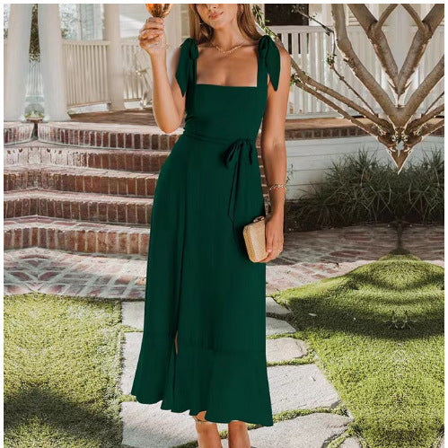 Damen Sommerliches Maxikleid mit eleganter Schleifenverzierung EB