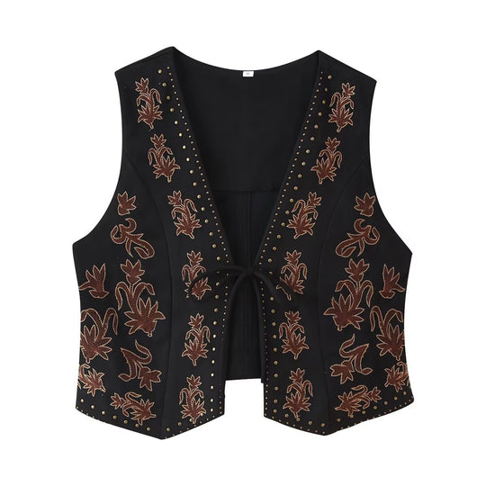 Damen Elegante und kunstvoll gestickte Weste EB