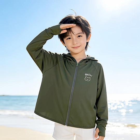 Jungen atmungsaktive Kapuzenjacke mit UV-Schutz EB