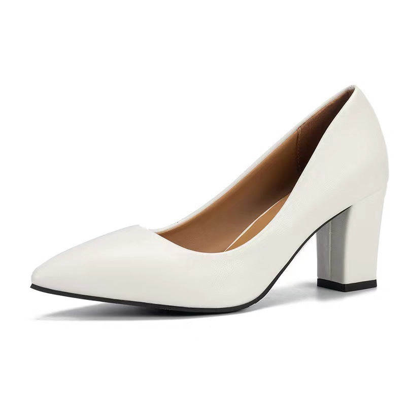 Damen elegante Pumps mit blockiertem Absatz und hochwertiger Oberflächenstruktur EB