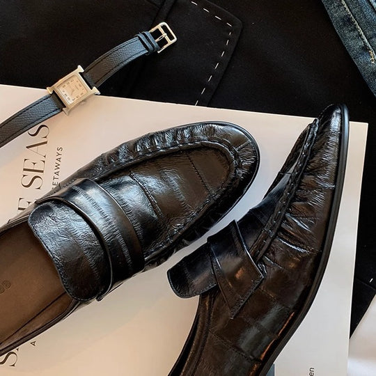Damen Mokassins mit hochwertigem Lederdesign und modischem Riemen EB