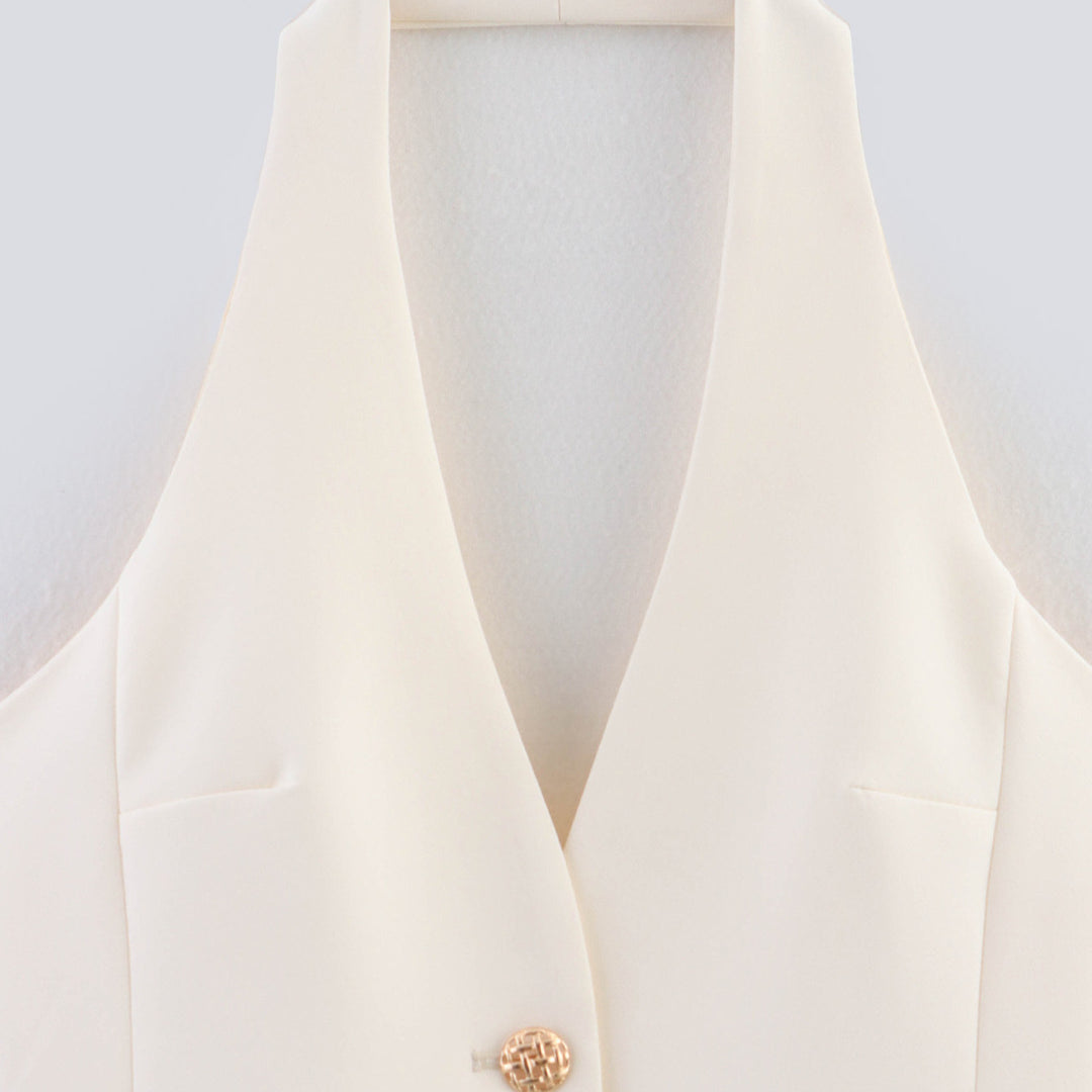 Damen elegante Blazer-Weste ohne Ärmel EB