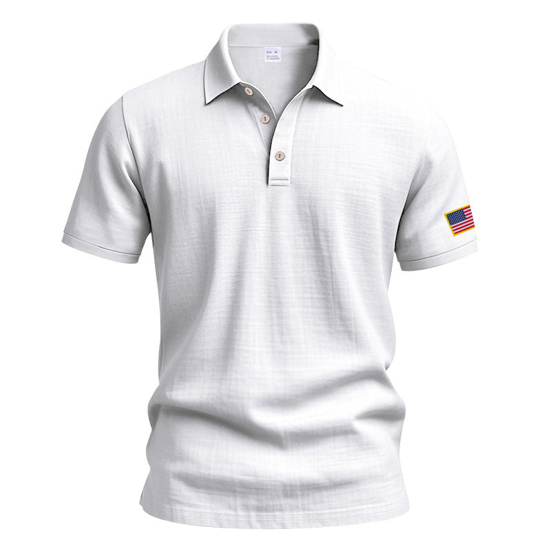Herren Poloshirt mit strukturiertem Design und Kontrastknopf EB