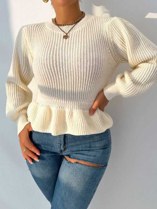 EB | Rüschenbesetzter Schößchen-Pullover