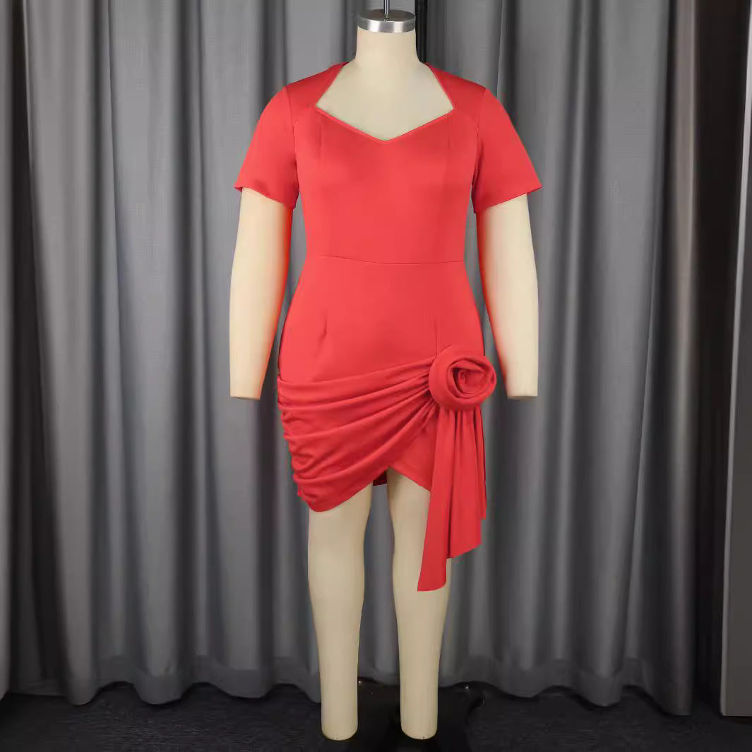 Damen figurbetontes Kleid mit asymmetrischem Drapierungsdetail EB
