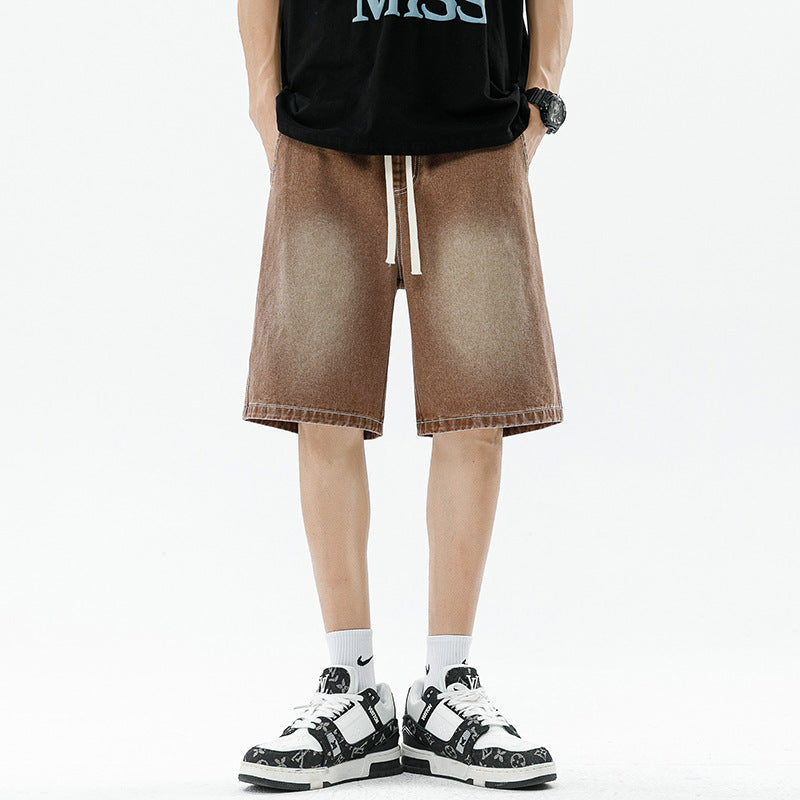 Herren Denim-Shorts mit lässigem Farbverlauf EB