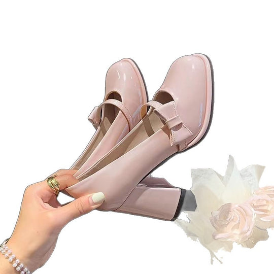 Damen elegante Mary Jane High Heels mit Blockabsatz EB