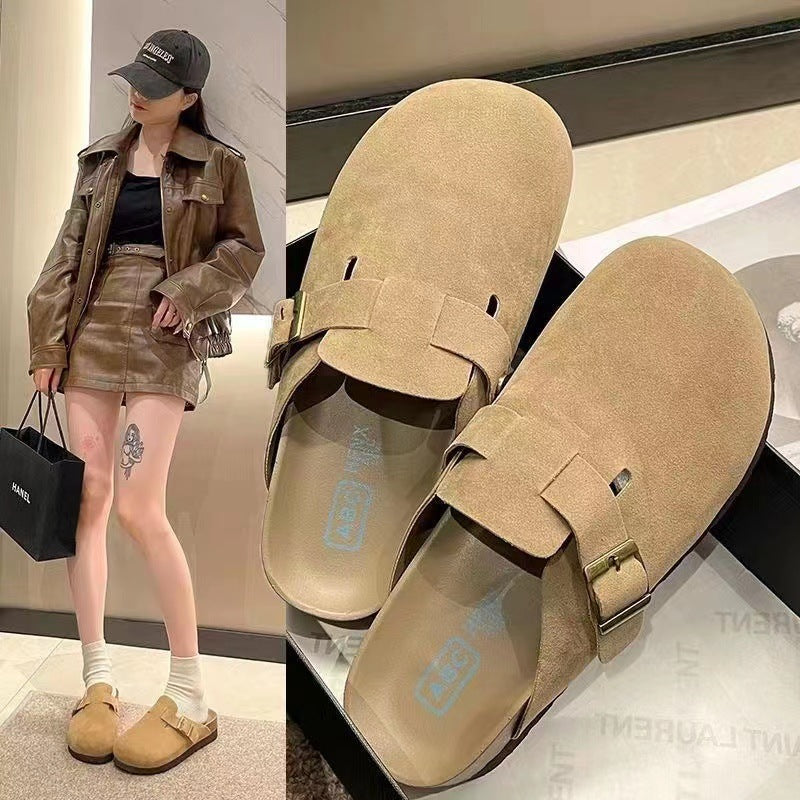 Damen Clogs mit modischen Riemen und rutschfester Sohle EB