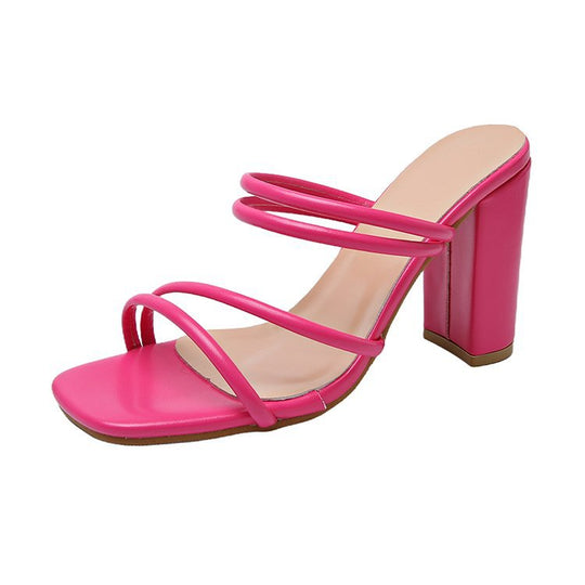 Damen Mode Sandaletten mit eleganten Riemen und blockiertem Absatz EB