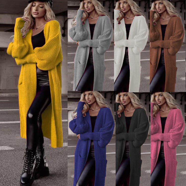 Damen Strickmantel mit lässigem Oversized-Schnitt und praktischen Taschen EB