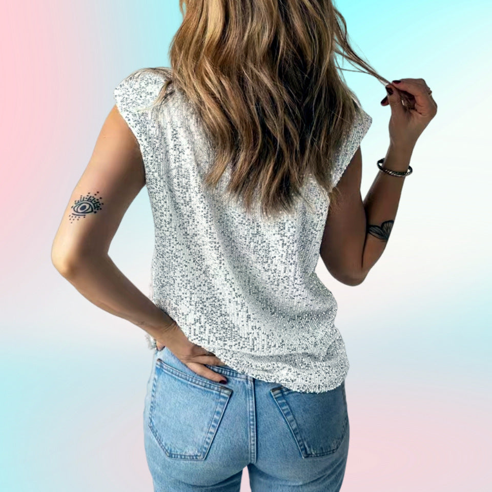 Damen Elegantes Crop-Top mit strukturiertem Design und weitgeschnittenem Schnitt EB