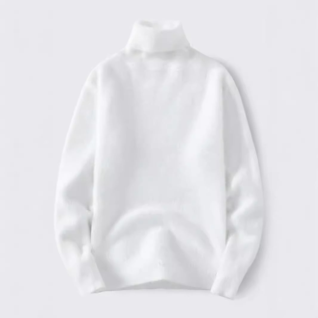 Herren warmer Rollkragenpullover aus weichem Strickstoff EB