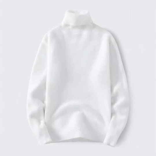 Herren warmer Rollkragenpullover aus weichem Strickstoff EB