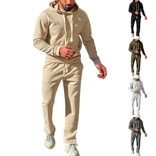 Herren Sportlicher Fleeceanzug mit modernem Strukturdesign und praktischer Kapuze EB